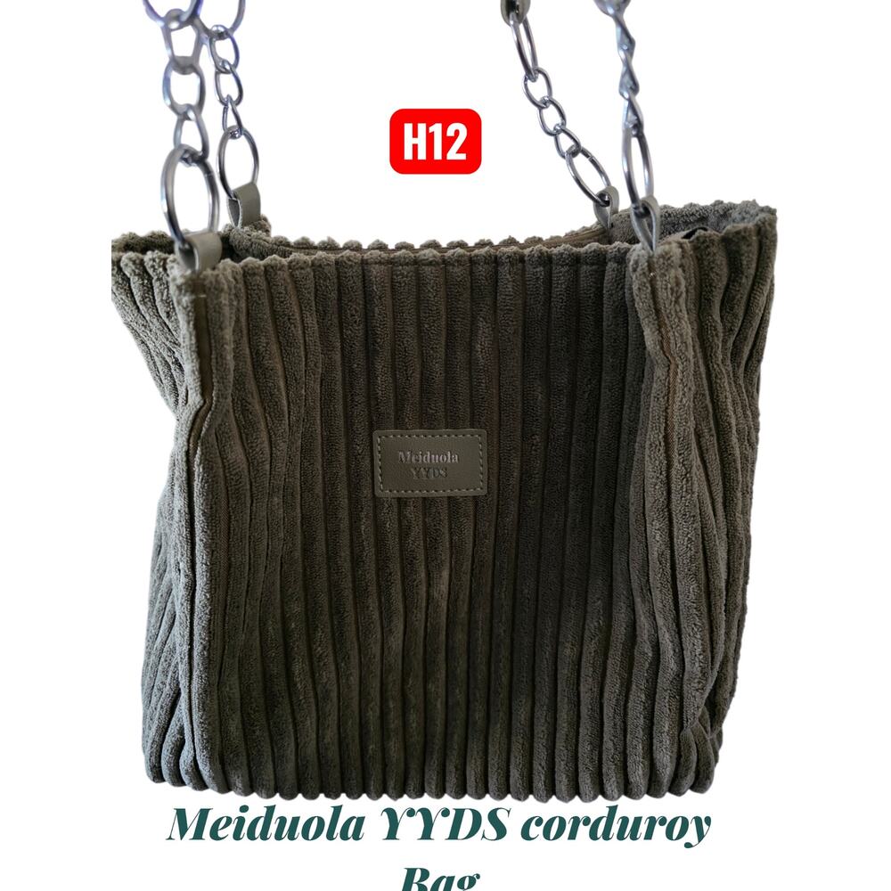 H12   * Meiduola YYDS corduroy Handbag Olive